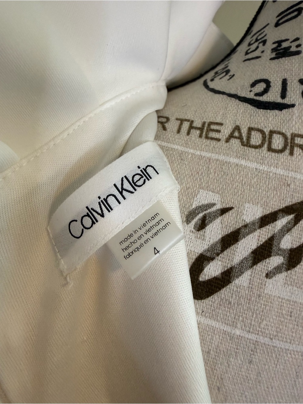 NWT - Calvin Klein Cream Sleeveless Midi Dress with Ruffle V-Neck - Size 4 - Picture 2 of 8